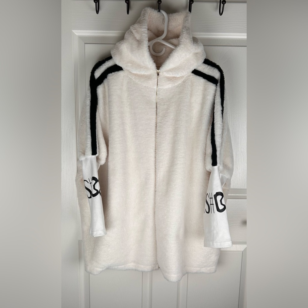 White Faux Fur Hooded Jacket - Picture 3 of 4